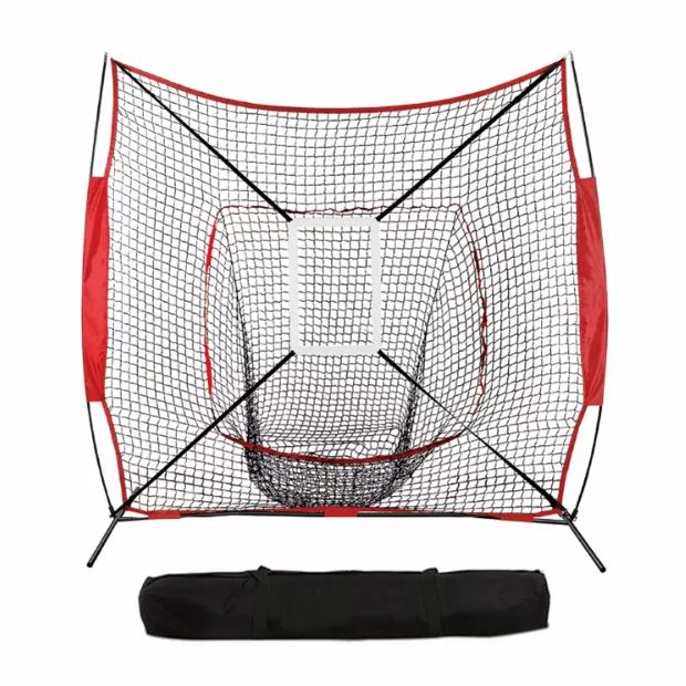 Baseball Practice Hitting Net and Ball Caddy and Batting Tee Set - Click Image to Close